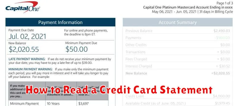How to Read a Credit Card Statement